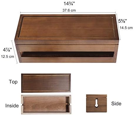 Changsuo Cable Management Box Wooden Cord Organizer Box for Extension Cord Power Stripe Surge Protector Wire Management 