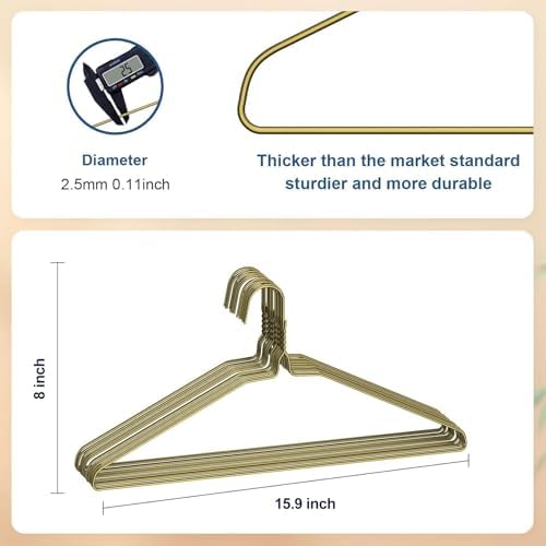 SPECILITE Wire Metal Clothes Hangers Bulk 150 Pack, Ultra Thin, Bronze