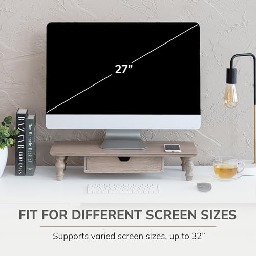 Anji Mountain Monitor Stand for Desk - Desktop Organizer & Laptop Riser, Ergonomic Monitor Riser, Space-Saving, Durable,