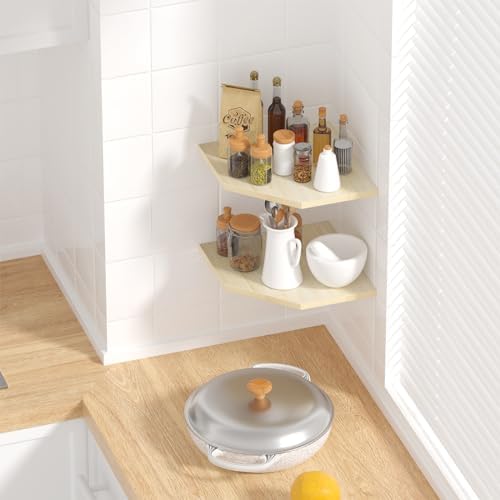 JJL Corner Shelving, Set of 2 Floating Wall Shelf for Wall Organizer Storage, Easy-to-Assemble, Floating Shelf for Boys 