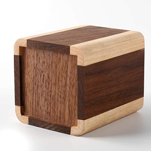 Natural Wood Desk Pen Holder Pencil Organizer Desktop Office Pencils Stand Holder Simple(Maple side walnut center)