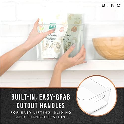 BINO Plastic Storage Basket, X-Large | Multi-Use Storage Basket | Rectangular Cabinet Organizer | Baskets for Organizing