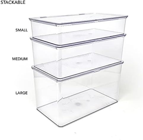 Isaac Jacobs Small Stackable Organizer Bin (10.75” x 6.5” x 2.4”)
