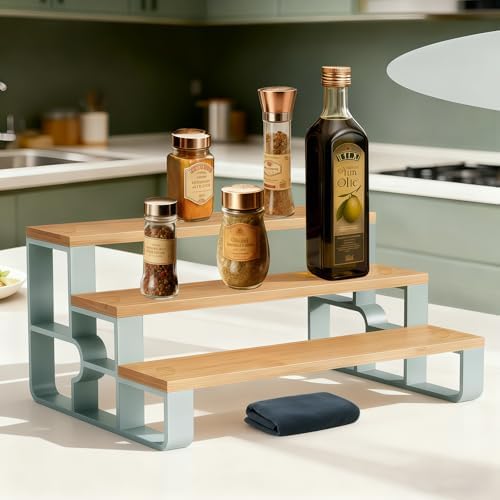 3 Tiered Spice Rack Organizer for Cabinet, Kitchen Cabinet Organizer