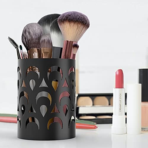 Mango Steam Metal Pen Holder, Stand for Desk - Pencil Cup Organizer for Office, Classroom, Home (Peacock, Black)