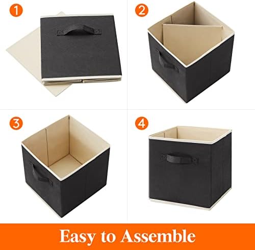 Lifewit Storage Cubes, 11 Inch Organizer Bins, 18L Black, 8 Packs