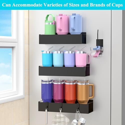HuggieGems Metal Magnetic Water Bottle Holder for Refrigerator, Cup Holder Organizer for Stanley and Tumbler for Kitchen