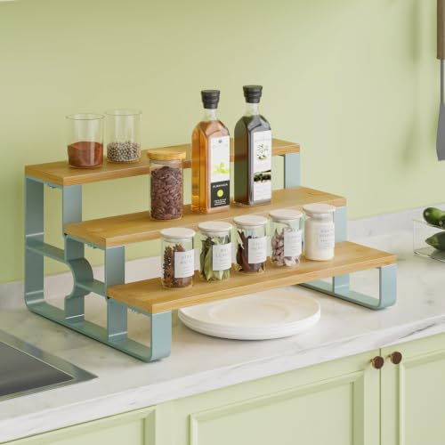 3 Tiered Spice Rack Organizer for Cabinet, Kitchen Cabinet Organizer