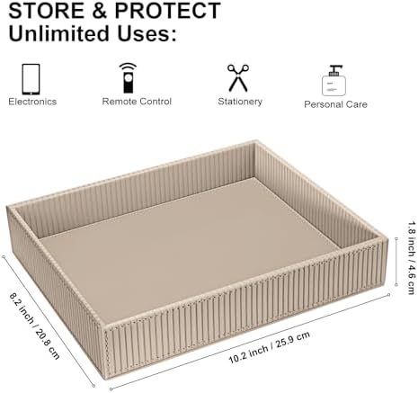 SITHON Valet Tray Desk Organizer PU Leather Catchall