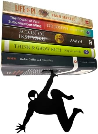 Wall Mounted Metal Floating Bookshelf Supported by Superheros Invisible Bookshelf Metal Shelf Superhero Decoration Shelf