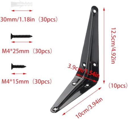 Lilaly 10 Pack Shelf Brackets 5 Inch Shelf Bracket, Heavy Duty L Brackets for Shelves for Hanging Floating Shelves Brack