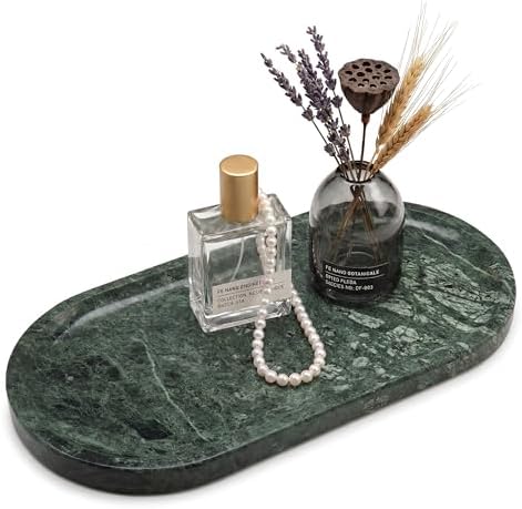 11.8 x 5.9 Inch Green Oval Marble Tray