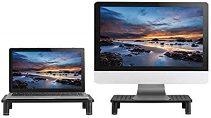 Husky Mounts 2-Pack Monitor Riser Laptop Stand, Adjustable Legs, Stackable, 14.5 x 9.25 x 3.125 Inches Max Height, Matte