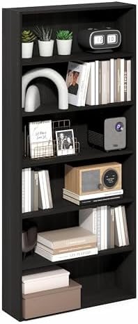 6-Tier Cube Storage Organizer Bookshelf, Bookcase with Open Shelf, Book Shelf, 7 x 24 x 53, for Bedroom, Home Office, Li