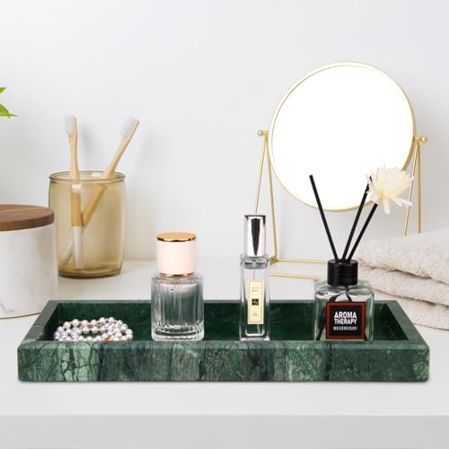 Marble Bathroom Vanity Tray, Blackish Green, 12"x 5" x1.2"