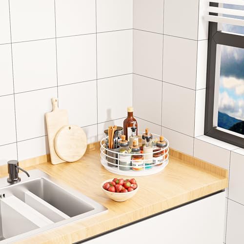 Snack Organizer - Versatile Snack Storage, Lazy Susan with Convenient Grab-and-Go Design, Metal Snack Holder for Home, O