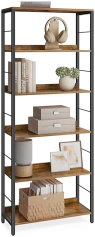 VASAGLE 6-Tier Bookshelf, Bookcase with Shelves, Storage Shelf, Living Room