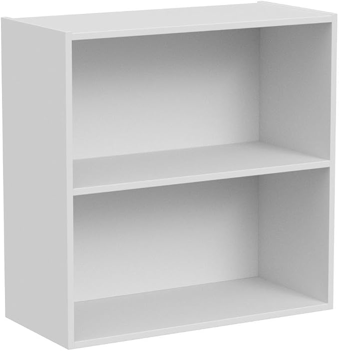 Kings Brand Furniture White Wood 2-Tier Shelf Bookcase Storage Organizer
