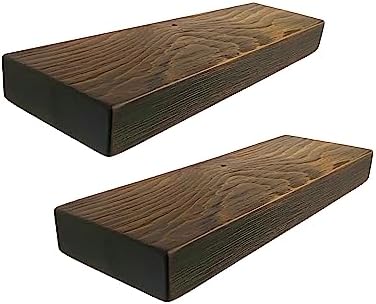 joelsantiques x2-36 Inch Wooden Floating Shelves for Wall -36x6x2 in -Made of Natural Wood - Long Heavy Duty Rustic Wall