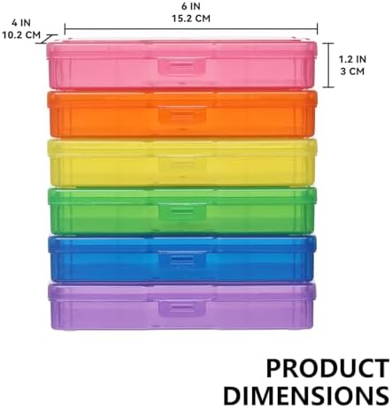 novelinks 6 Pcs 4"x6" Plastic Photo Storage Boxes with Tray (Color 2Pack)