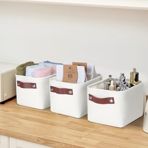 Small Fabric Storage Bins, Mini Storage Cubes, 7.8x6.7x5.9 Inch