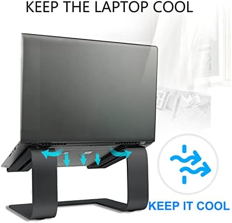 Urmust Laptop Stand for Desk, Black, Up to 15.6" Laptop