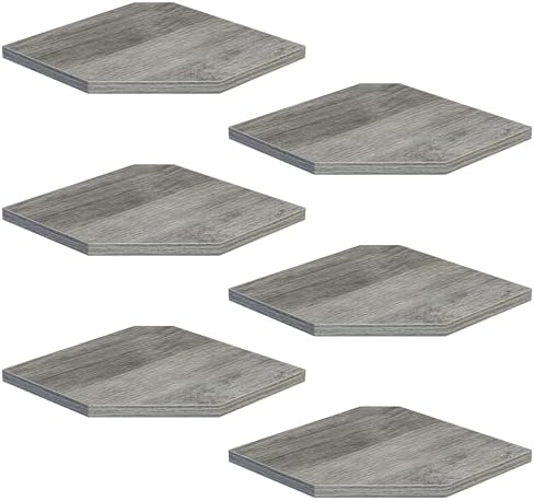 Fun Memories Corner Shelf Wall Mount, Floating Corner Shelves, Set of 6 Corner Wall Shelf Organizer, Rustic Wood Wall St