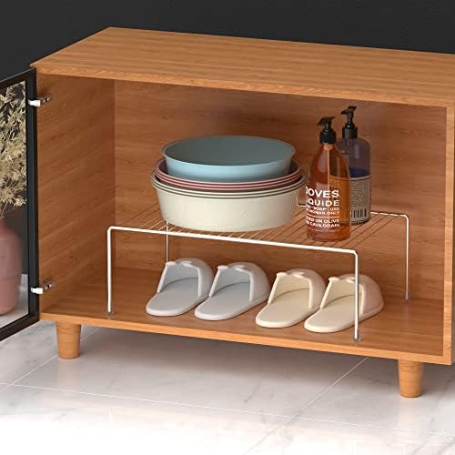 iPEGTOP Set of 2 Kitchen Cabinet Shelf Organizer, Medium (13 x 9.4 Inch) Bathroom Cabinet Organization Wire Shelf Rack, 