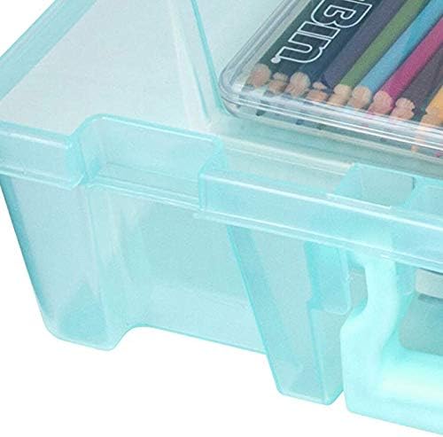 ArtBin 6955AA Super Satchel Compartment Box Clear Craft Organizer Storage Case - Aqua (Pack of 3)