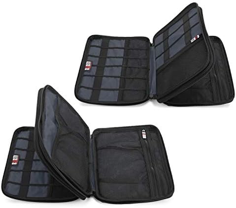 BUBM Double Layer Electronic Accessories Organizer, Travel Gear Bag for Cables, USB Flash Drive, Plug and More, Perfect 