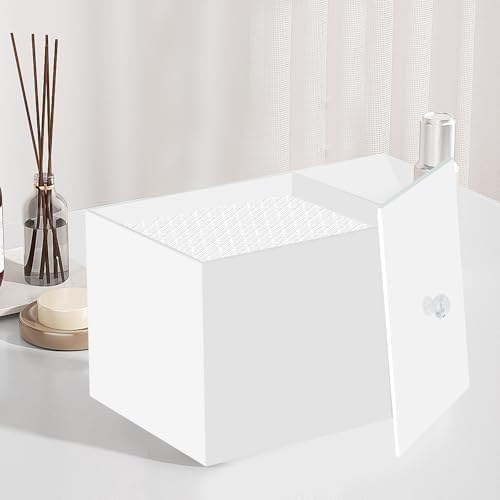 Disposable Face Towel Holder Container Acrylic Box for Clean Towels White