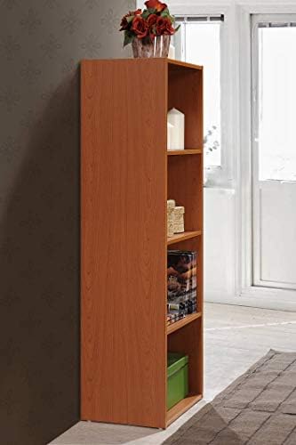 Hodedah 4-Shelf Bookcase in Cherry