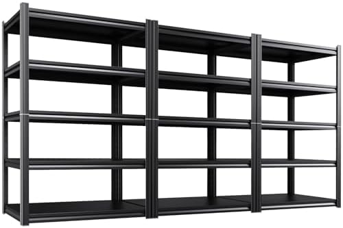 5-Tier Heavy Duty Metal Garage Shelving 3 Pack 71.2" Hx46 Wx20 D