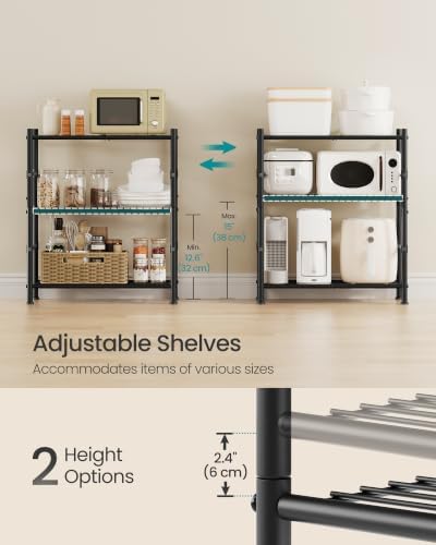 SONGMICS 3-Tier Storage Shelf, Steel Wire Organizer Rack