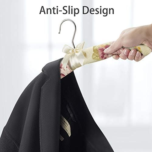 Floral Bridal Hangers for Wedding Dress, 16 Inch Satin Padded Hanger