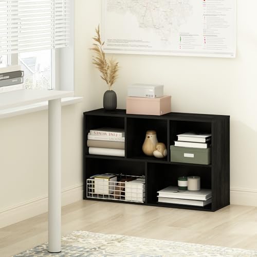 Furinno LUDER Book Shelf, 5-Cube Bookshelf, Easy Assembly Bookcase with Open Shelves, 9.4 x 19.7 x 31.5, for Living Room