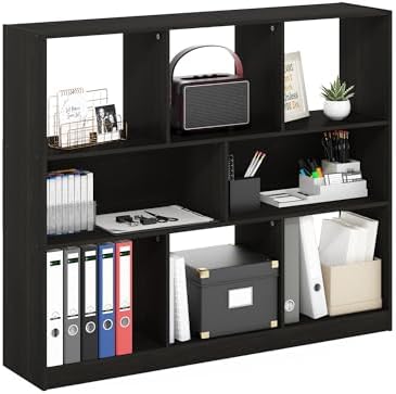 Furinno DALY Book Shelf, 8-Cube Bookshelf, Horizontal Cube Storage Organizer Bookcase, 10.9 x 47.2 x 39.4, for Living Ro