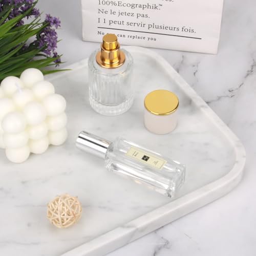 Marble Bathroom Vanity Decorative Tray, Carrara White, 12 * 8 * 0.8