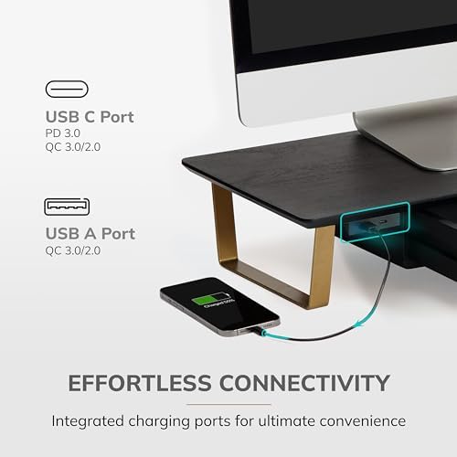 Anji Mountain Monitor Stand for Desk - Desktop Organizer & Laptop Riser, Ergonomic Monitor Riser, Space-Saving, Durable,