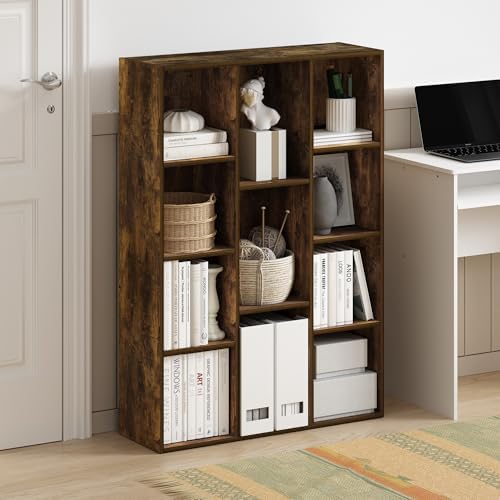 Furinno LUDER Book Shelf, 11-Cube Bookshelf, Reversible Bookcase with Open Shelves, 9.4 x 29.1 x 41.7, Easy Assembly, fo
