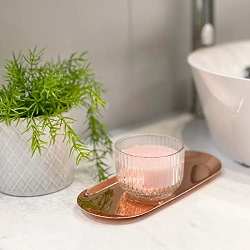 Rose Gold Stainless Steel Tray Set of 3, 9 Inch Medium Vanity