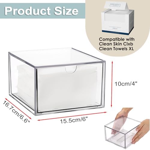 Sumnacon Disposable Face Towel Holder Clear Plastic Facial Towels Holder