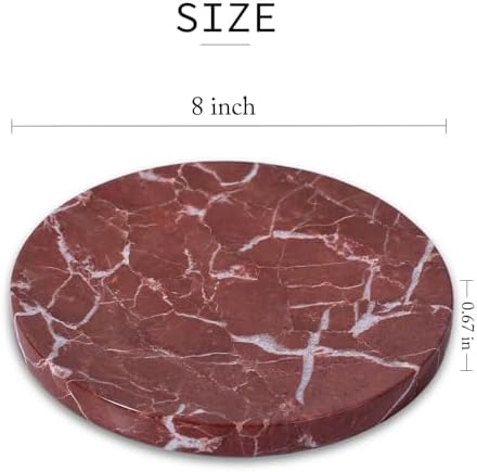 8" Marble Round Vanity Tray for Bathroom Small Ring Dish Jewelry Plate