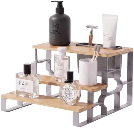 Counter Vanity Organizer with Brush Holder, Cosmetic and Skincare Organizer