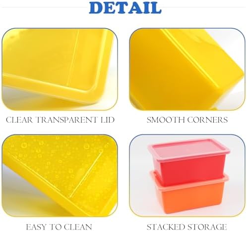 Coobbar Plastic storage bins with lids, 6 Pack Stackable storage containers,5 Qt Clear storage organizer Small cubby sto