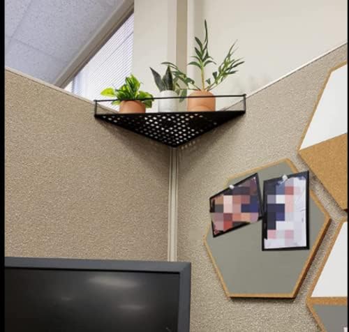 Bioristar Office Cubicle Floating Corner Shelf Iron Wire Desk Sundries Storage Rack Office Cubicles Hanging Corner Shelf