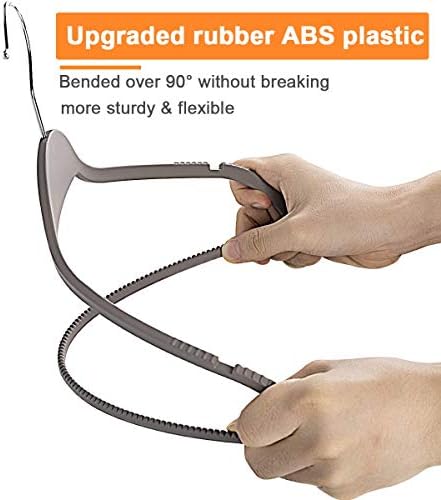 Plastic Clothes Hangers 20 Pack and Solid Wooden Hangers 20 Packs