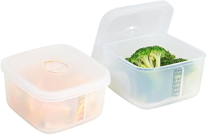 OTB Set of 2 Reusable Silicone Containers Clear, Leak-free Silicone Food Storage Boxes, BPA Free, Airtight, Dishwasher, Freezer, Microwave, Oven‌ Safe (Clear 2pc M)