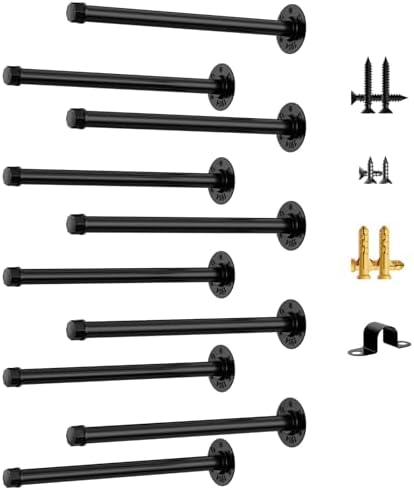 Pipe Shelf Bracket Set of 10 Floating Shelving Bracket 12 Inch