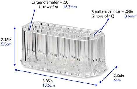 Acrylic Eyeliner Organizer & Lip Liner Organizer 26 Space Storage 20 Standard 6 Jumbo Cosmetic Pencil Makeup Display Cas